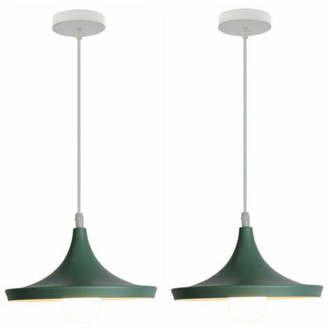 Piece of Modern Creative Wrought Iron Pendant Chandelier E27 Decorative Hanging Lamp Living Room Bedroom (Green) - Green