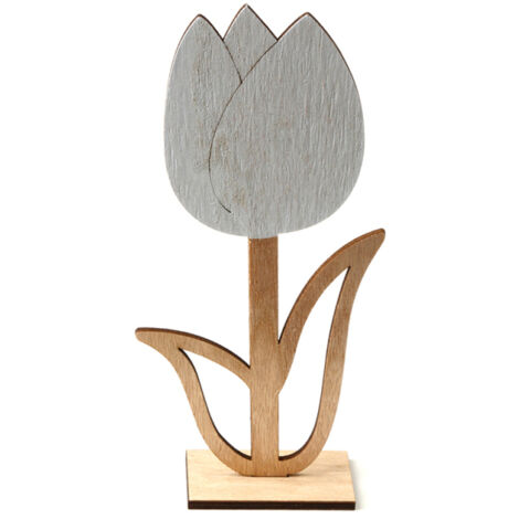 pièce Ornement de Pâques en bois naturel creux, petite tulipe solide, cadeau de table pour les fêtes, les mariages et la décoration intérieure