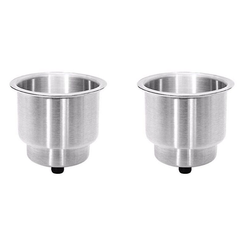 Piece Recessed Stainless Steel Cup Drink Bottle Holder with Drain Marine for Boat Rv Motorhome Car Truck Two Deck