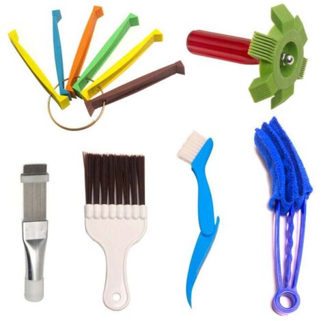 Piece Set Air Conditioner Cleaning Tool Set Fin Cleaning Brush Radiator Fin Straightener Air Conditioner Cleaning Kit at MUMU
