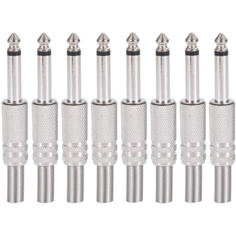 pieces 1/4" TS mono audio plug, 6.35mm male solder jack connector for speaker/guitar/microphone cables