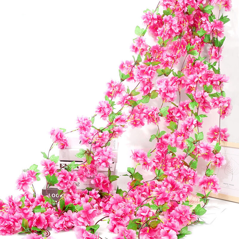 Yzmrbdqc - pièces 230 cm vignes de fleurs de cerisier artificielles, plantes suspendues guirlande de soie fausses fleurs de cerisier pour les