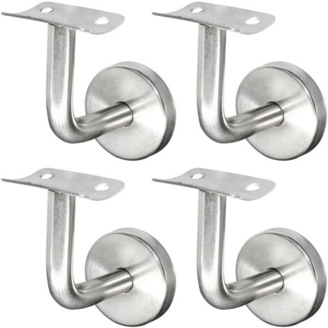 Pieces 304 Stainless Steel Handrail Bracket for Staircase Railing Wall Mount Wooden Railing Silver