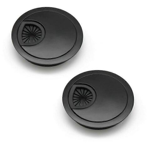 pièces 60 mm  Cache-câbles pour bureaux et plans de travail  Couleur : Noir  Matériau : Alliage de zinc