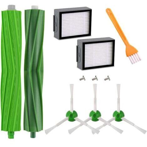 Pièces accessoires Compatible pour iRobot Roomba E5 E6 E7 i7 i7+ i8 i8+ j7 j7+ i6 i6+ i4 i4+ i3 i3+ Aspirateur, Remplaçant Filtres et Brosses Kit pour Aspirateur Robot - 11pcs