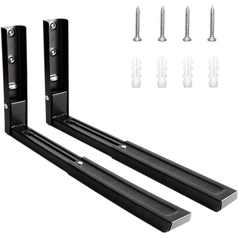 Pièces Acier Inoxydable Support Mural Micro Ondes,Supports Micro Ondes Noir,Support Micro Ondes Pliable,Avec Des Vis Assorties,Il Peut Être Utilisé Dans Les Fours À Micro Ondes Et Les Fours