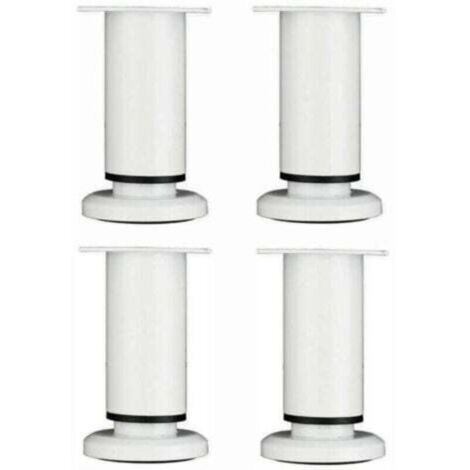 Pieces Adjustable Furniture Legs 12cm White Round Metal Table Legs for Sofa Cabinet Bed with Screws
