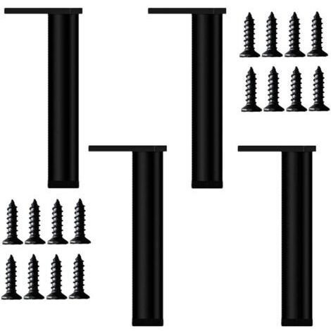 Pieces Adjustable Furniture Legs 25cm Modern Sofa Legs Bed Legs Black Replacement Feet for Table Cabinet