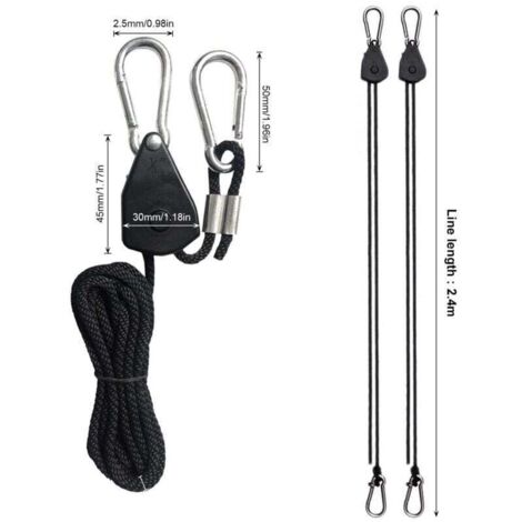 Pieces Adjustable Ratchet Ropes with 1/8 Hooks, Shade Sail Tensioner, Ratchet Strap Rope for Lamps or Plants