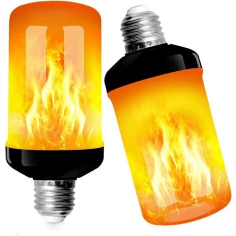 Pièces Ampoule de Flamme, E27 LED Ampoule Effet Flamme avec 4 Modes D'éclairage, Ampoules Décoratives Intérieur Extérieur pour Halloween, Noël, Fête de Mariage de Jardins, Maison