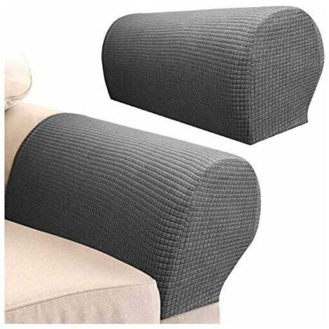 Pieces Armrest Covers Waterproof Armchair Slipcovers Stretch Polyester Sofa Armrest Covers Spandex Couch Slipcover for Living Room Recliner Sofa (Dark Gray) MUMU