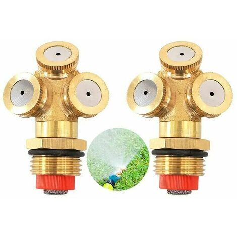 Pieces Brass Spray Nozzle,Atomizing Spray Nozzle,3 Holes Spray Nozzle,Holes Spray Nozzle,For Lawn,Gardening Watering,Agriculture Irrigation