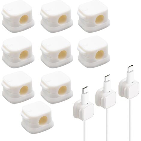 Pieces Cable Clips, Magnetic Cable Clips, Cable Holder, Adhesive Cable Clips, Cable Clips, Cable Holder, Cable Clamp, Adhesive Cable Holder, for Charging Cable, HDMI, USB, Audio Cable (White)