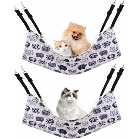 Pieces Cat Hammock, Pet Cage Hammock with Double-sided Printing Adjustable Strap