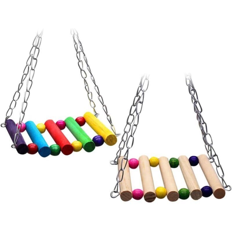 Tehtuy Pieces Cat Toys Large Bird Toys Bird Swing Parrot Bird Cage Accessories Parrot Toy Wooden Bird Stand Swing Bird Stand