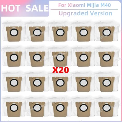 Pièces compatibles pour aspirateur Xiaomi Mijia M40 D110CN : tête de brosse Tricut, brosse latérale, filtre HEPA, lingette de nettoyage, sac à poussière.-AquaForge
