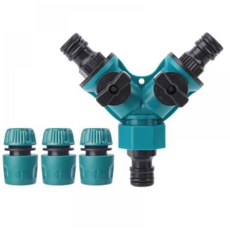 pieces Connecteur de Raccord Tuyau D'arrosage, Embout , Séparateur de Tuyau en Y, Adaptateur Robinet , Gardena Raccord avec 2 Sorties Vannes pour Robinet Jardin