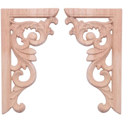 pièces d'applique d'angle en bois gauche + droite pour cadre mural de meuble ---
