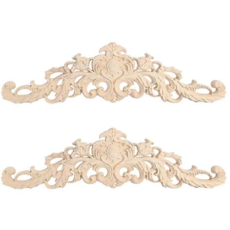 pièces d'appliques décoratives en bois sculpté, longues et sculptées, pour coins de meubles, ornement pour porte ou lit, 30 x