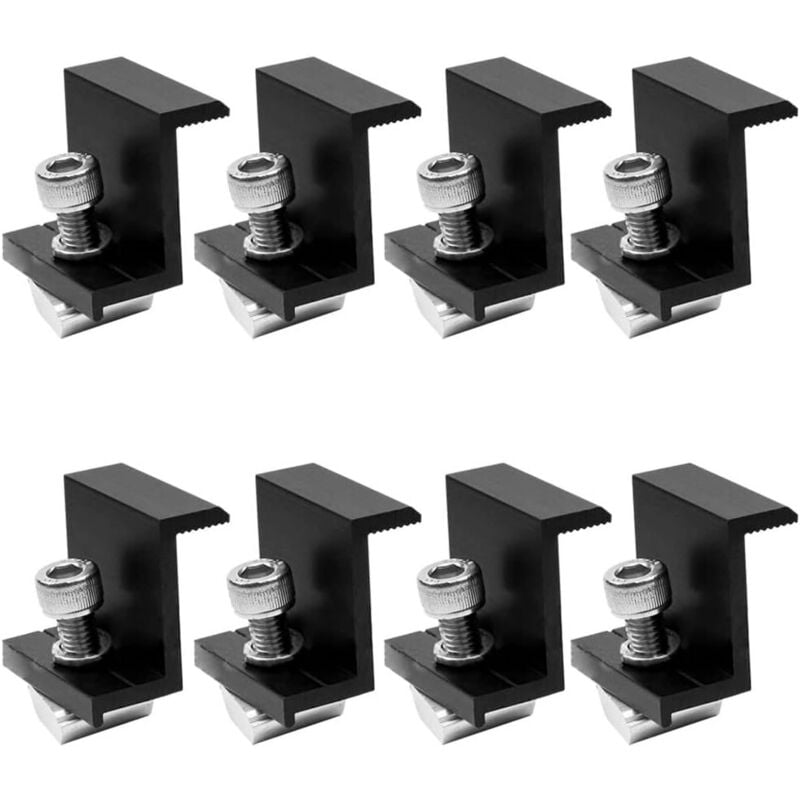 Gotrays - pièces de 30mm photovoltaïque noir côté sertissage carte panneaux solaires pièces de support accessoires de montage photovoltaïques