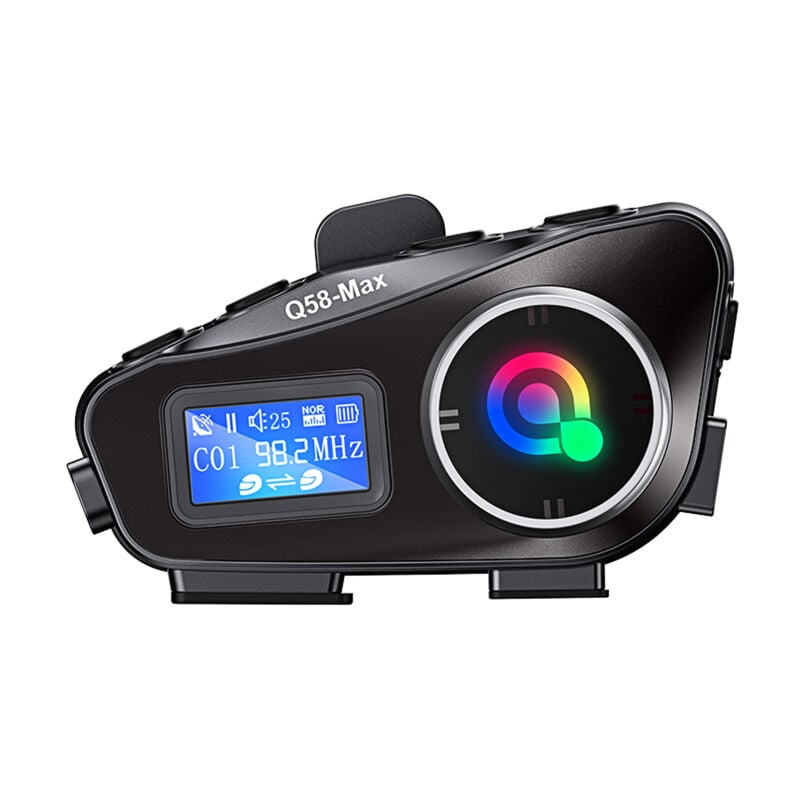 LIFCAUSAL Casque Intercom Moto Sans Fil Q58 Max - Double Communication Simultanée avec Réduction de Bruit pour 2 Pilotes (Portée 500m)