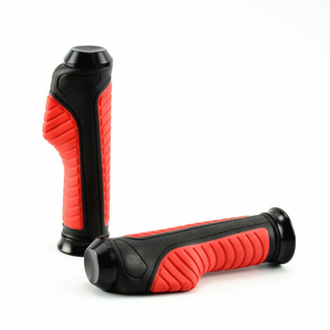 Pièces de modification pour motos et scooters, poignées de guidon pour motos sportives, grandes cylindrées, couvre-guidons ergonomiques, sangles en caoutchouc souple et clips (rouges).