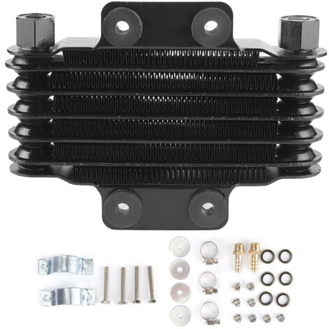 Pièces de radiateur de refroidissement noir pour refroidisseur d'huile moteur à 6 rangées pour moto 125-250CC Dirt Bike ATV.