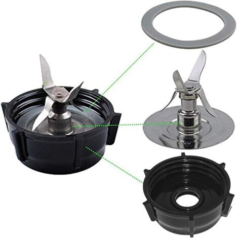 Pièces de Rechange Compatible avec Oster Osterizer Mixeur, Lame 4 Pointes 4961 avec Base de Lame Couvercle Inférieur et Joint D'étanchéité