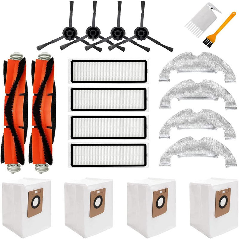 Pièces de rechange compatibles avec Dreame D10 Plus, Z10 Pro accessoires, 2 brosse principale, 4 brosses latérales, 4 filtres hepa, 4 chiffons de