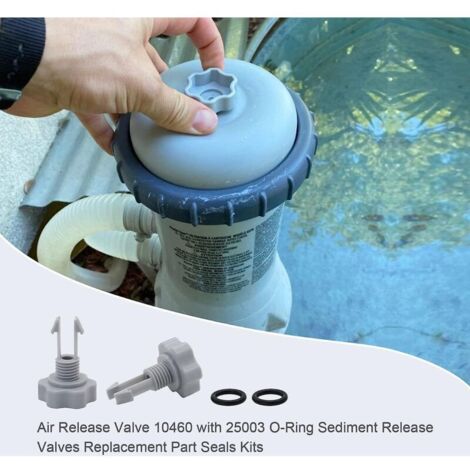 Pièces de Rechange de Pompe de Filtre de Piscine 10460 Vannes de libération d'air avec Joints toriques pour Pompe de Filtre pour Intex (2PCS)