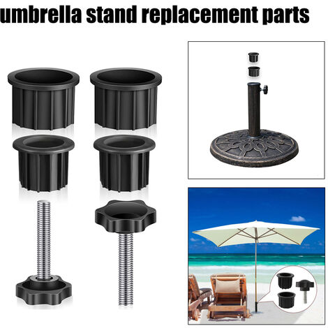Pièces de rechange noires pour porte-parapluie, vis de Base pour porte-parapluie de Patio, trou de Base pour parapluie, couvercle et capuchon