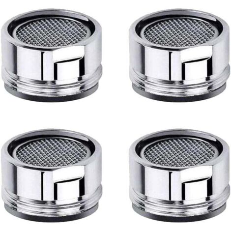 Pièces de rechange pour aérateur de robinet d'évier de cuisine avec filetage en laiton, crépine et rondelle, adaptées à la cuisine et à la salle de bain - Lot de 4