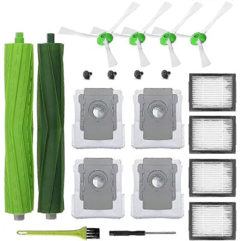 Pièces de rechange pour aspirateur iRobot Roomba I7, I7+, I3, I3+, I4, I4+, I6, I6+, I8, I8+, J7, J7+/plus, E5, E6 et E7 : kit d’accessoires comprenant 1 rouleau-brosse.