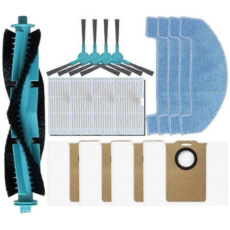 Pièces de rechange pour aspirateur Ultenic T20 Pro : brosse principale, brosse latérale, filtre HEPA, lingette de nettoyage, sac à poussière
