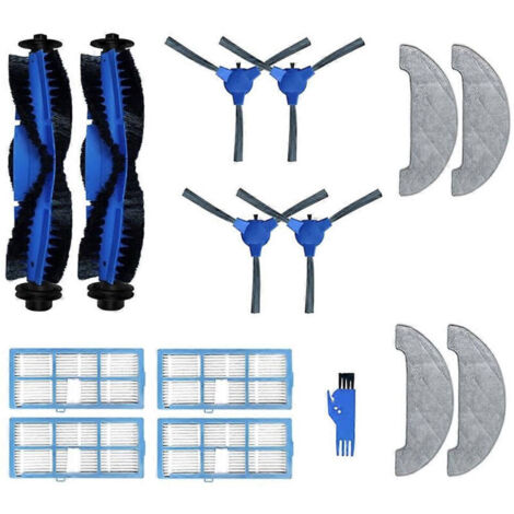 Pièces de rechange pour aspirateurs robots Ultenic série D5 (D5S, D5S Pro, D5S Pro+) : brosse principale, filtre HEPA, chiffon de nettoyage.