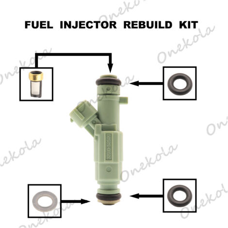 Pièces de rechange pour injecteurs de carburant Hyundai Sonata et Kia 35310-25250, y compris les joints toriques et les filtres.