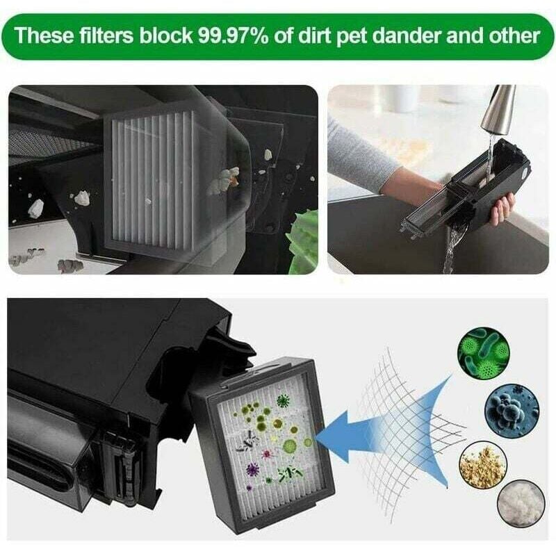 Alovez - Pièces de Rechange pour iRobot i7 i7+ i3 i3+ i4 i4+ i6 i6+ i8 i8+ j7 , Accessoires pour Roomba 2 Paire de Brosses Principale, 8 Filtres, 8