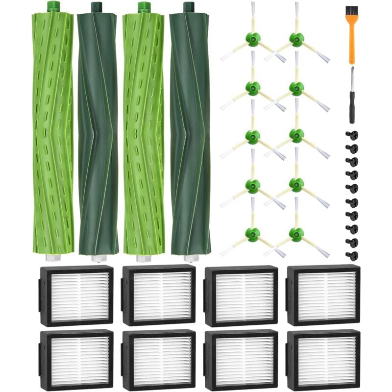 Bluedeer - Pièces de rechange pour iRobot Roomba E5 E6 i7 i7+ i3 i3+ i4 i4+ i6 i6+ j7 j7+, Kits d'accessoires de rechange pour Roomba série i/e/j, 4