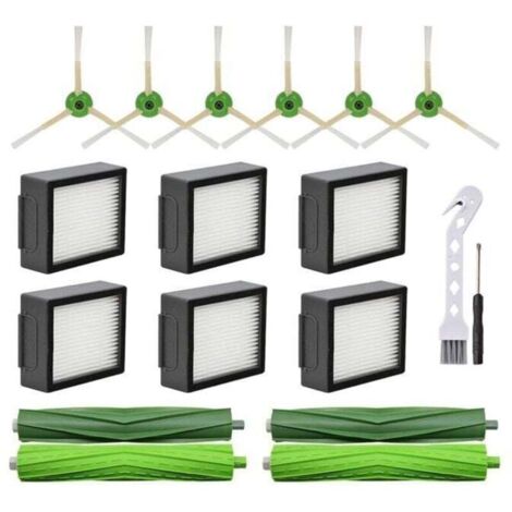 PièCes de Rechange pour IRobot Roomba I3 I4 I6 I7 I8 E5 E6 E7 Robot Aspirateur Brosse LatéRale Principale Filtre HEPA-Crezuo
