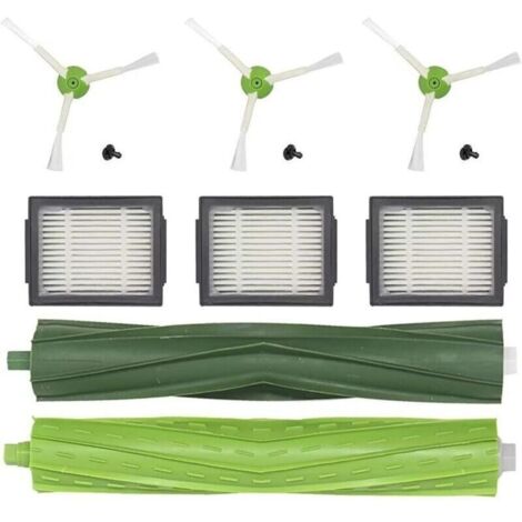 Pièces de rechange pour iRobot Roomba i6 i7 i3 i4 i8 E5 E6 Filtre d'aspirateur pour Roomba i3+ i7+ i8+ j7 j7+ Plus Accessoires pour brosse latérale de filtre Roomba, brosses en caoutch
