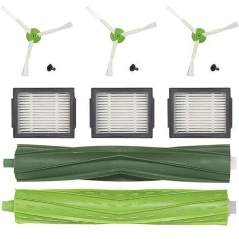 Pièces de rechange pour iRobot Roomba i6 i7 i3 i4 i8 E5 E6 Filtre d'aspirateur pour Roomba i3+ i7+ i8+ j7 j7+ Plus Accessoires pour brosse latérale de filtre Roomba, brosses en caoutchouc multi-surfac