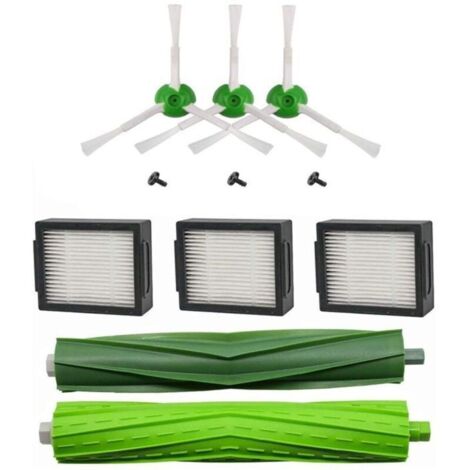 PièCes de Rechange pour IRobot Roomba I7 I7 + I7 plus E5 E6 E7 Series Kit D\'Accessoires pour Aspirateur - Filtre à Brosse LatéRal