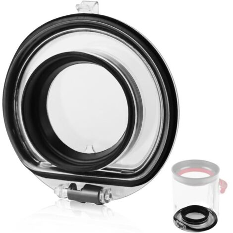 Pièces de rechange pour le couvercle du compartiment d'un aspirateur Dyson V10, V11 et V15 : base avec joint d'étanchéité et couvercle de remplacement.