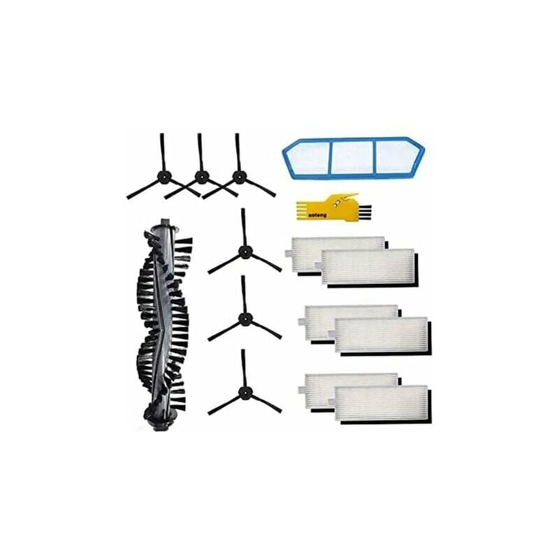 Alovez - Pièces de rechange pour le kit d'accessoires de l'eur robot zaco ilife A4s 14 packs avec 1 brosse principale, 1 filtre primaire, 6 filtres