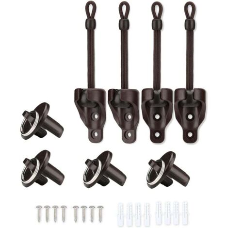 Pièces de rechange pour pare-soleil : attache. kit de boucle d'extrémité. résistant aux intempéries. compatible avec les stores enrouleurs extérieurs Coolaroo (marron. lot de 2)