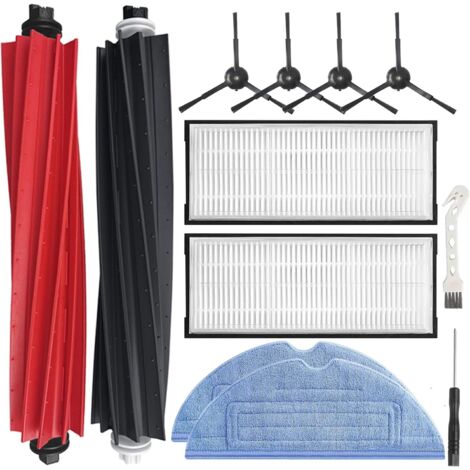 Pièces de Rechange pour Roborock S8/S8+/S8 Plus Aspirateur 1 Double Brosse à Rouleau, 4 Brosses Latérales, 2 Filtres HEPA, 2 Tracteurs