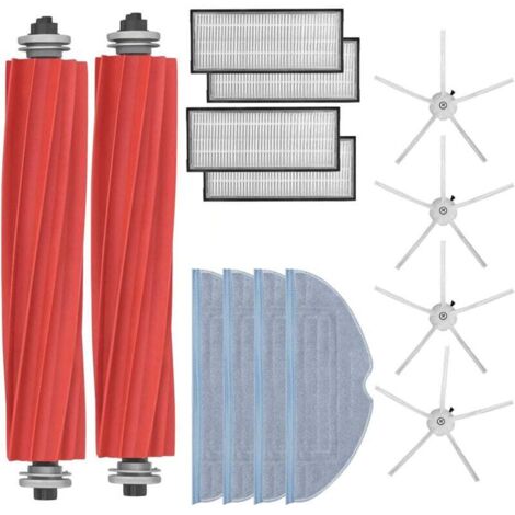 Pièces de Rechange pour Robot Aspirateur avec Brosse Principale Chiffons de Nettoyage Filtres Hepa et Brosse Latérale