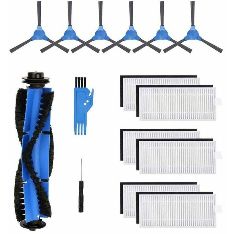 Alovez - Pièces de rechange pour robot aspirateur Kyvol Cybovac E20, E30, E31, 6 brosses + 6 filtres + 1 brosse principale + 1 cutter