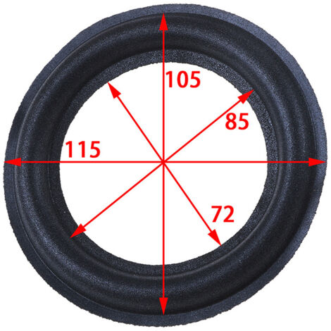 Pièces de réparation pour haut-parleur surround de 4,5 pouces  haut-parleur de 4,5 pouces avec large suspension en mousse, diamètre extérieur 117 mm.