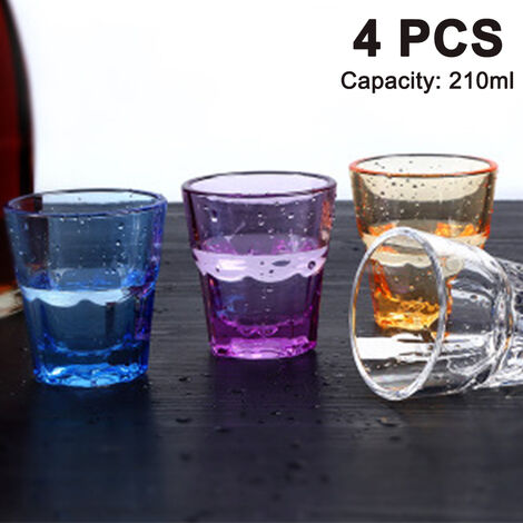 Lot de 6 verres à eau à liseré orange - 31,5 cl - d. 8 x h. 9.5 cm